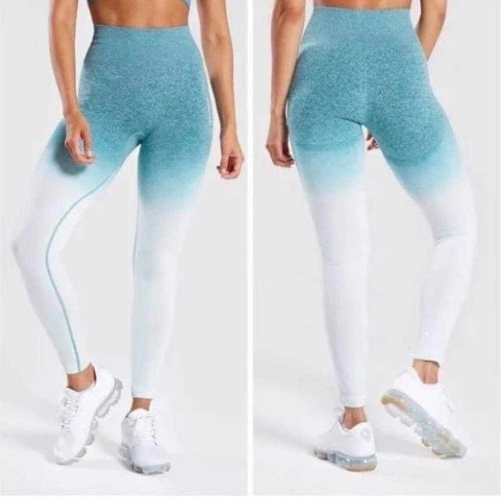 Gymshark Blue Ombre Seamless Leggings Size Small | High Waist Workout Tights